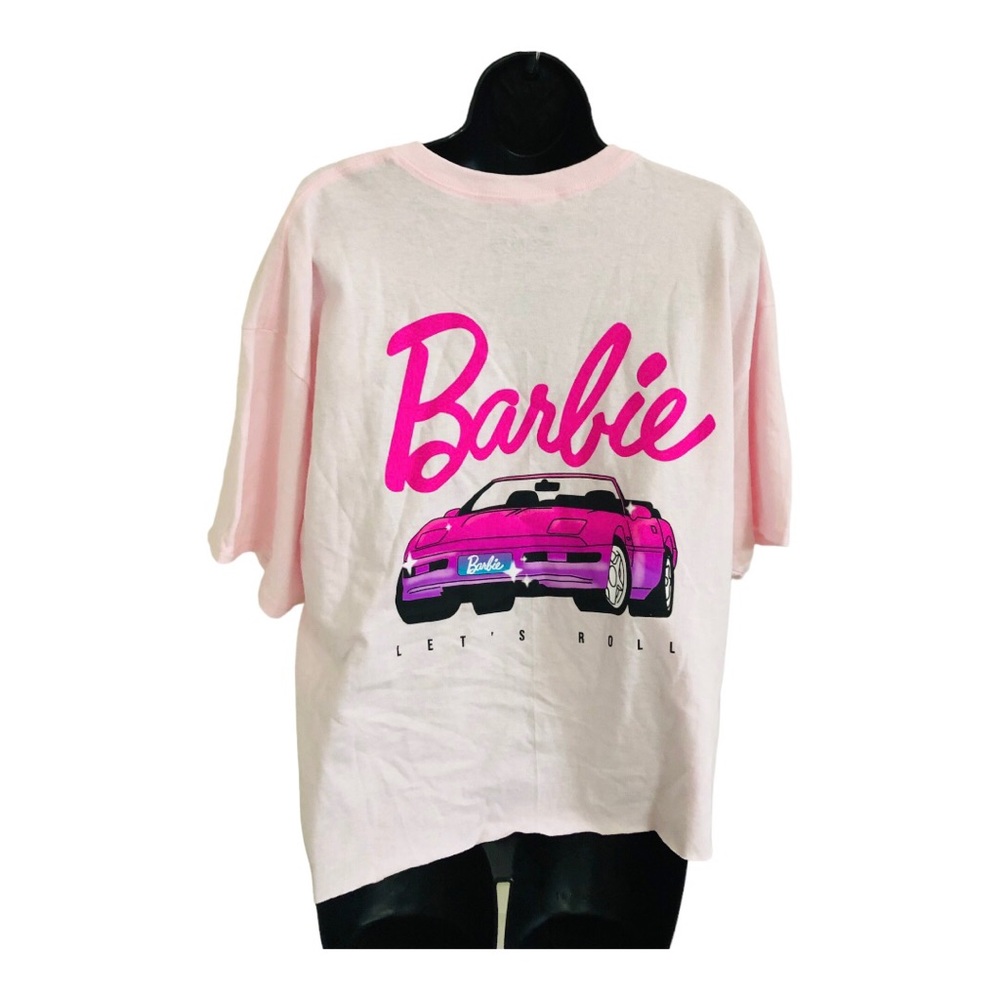Barbie pink graphic print Barbie corvette t-shirt size XL new - Picture 9 of 16